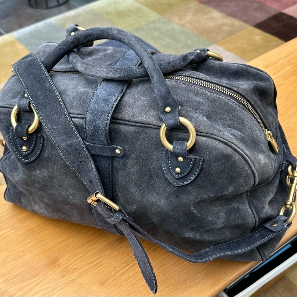 Rare Vintage Marc Jacobs Charcoal Grey suede weekender ! Made in Italy